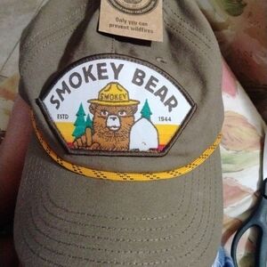 Smokey Bear Hat Cap Brown Snapback Rope Hat NWT OSFM